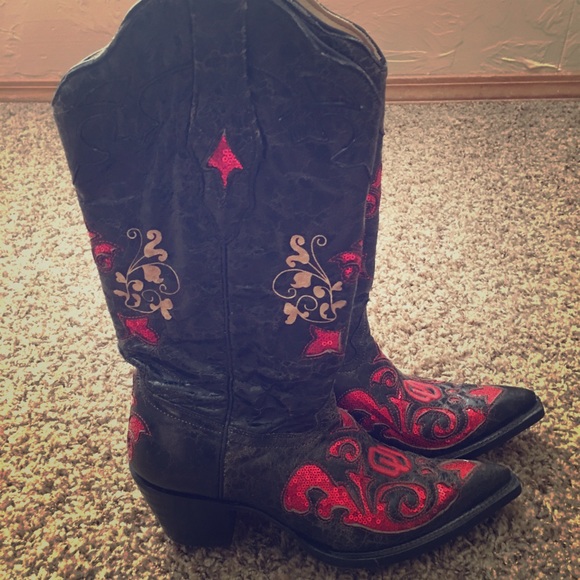 💥💥 SOLD LOCALLY! 💥💥 OU Corral Boots!! - Picture 1 of 3